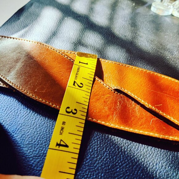 Leather Belt  3" W & 37" Long. By Dayton Hudson, made in Italy. Womens Classic - Picture 3 of 9